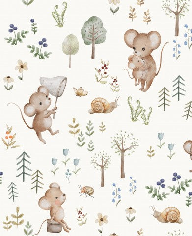 Waterproof fabric watercolor animals and plants