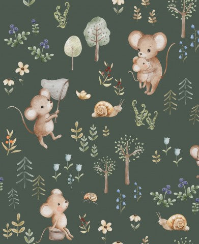 Rib Jersey Mice and Flowers