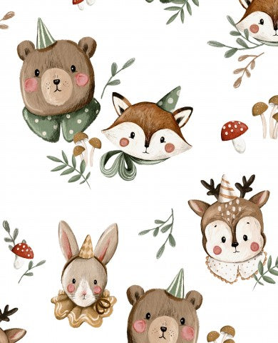 Wasserdichter Stoff niedlichen Tieren und Pilzen