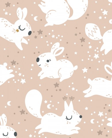 Panama cute rabbits and stars