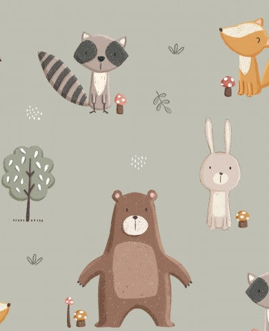 Satin cotton cute forest animals