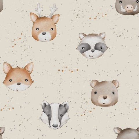 Sewing Cotton Beauty: tessuti in tela per creazioni di teste di animali della foresta, ideali per cucire, con tessuto morbido e fine, perfetti per i tuoi lavori fatti a mano