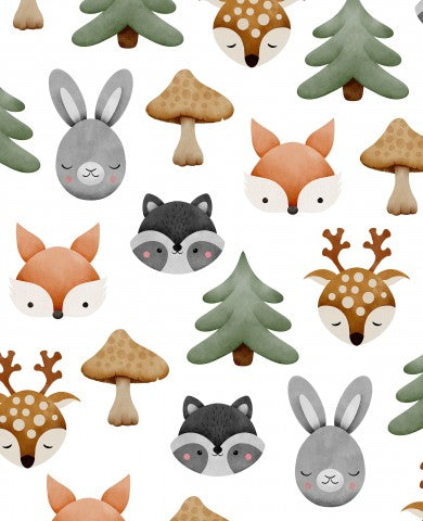 Rib Jersey cute forest animals