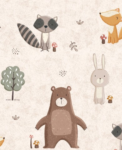 Satin cotton cute forest animals