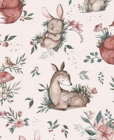 Muslin akvarell djur och blommor