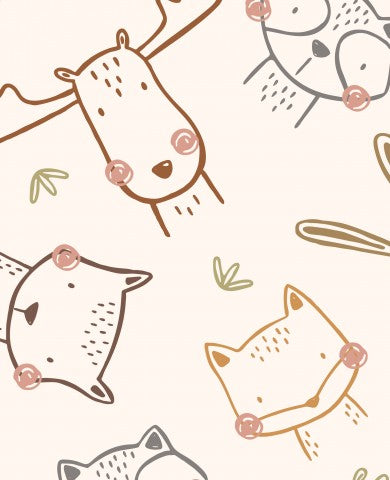 French Terry cute animals