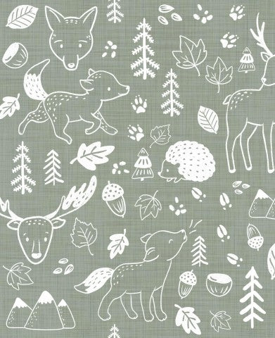 Natürliches Design durch Waldtiersalbei - Baumwoll-Canvas für Ihre nächste Nähe-Projekte! 100% Baumwolle, Meterware zum nähen, ideal für Kleidung und Accessoir