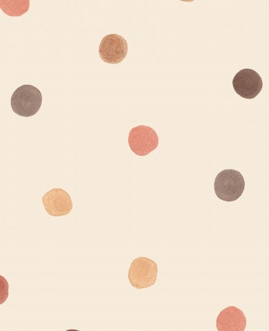 French Terry con motivo a pois su sfondo beige