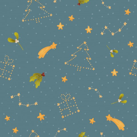 Muslin Christmas trees, stars and holly