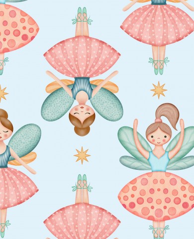 Weihnachtszauber: Baumwoll-Canvas-Stoff für Ballettfeen - Qualität und Design garantieren ein besonderes Weihnachtssujet, ideal zum nähen von Kostümen oder Acc