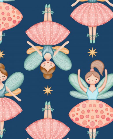 Muslin little fairies on a blue background