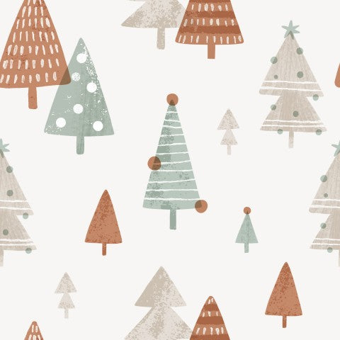 Sapins de Noël en satin de coton dessus