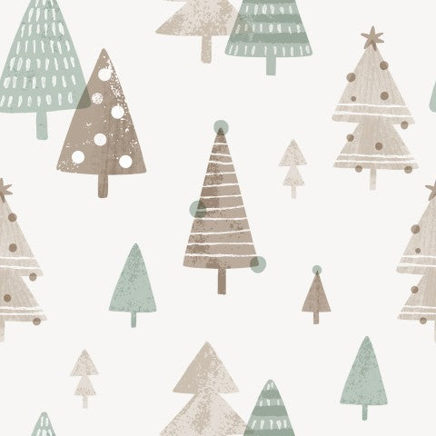 Árboles de Navidad de algodón satinado.