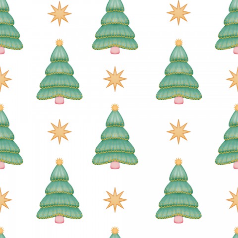 Muslin Christmas trees and stars