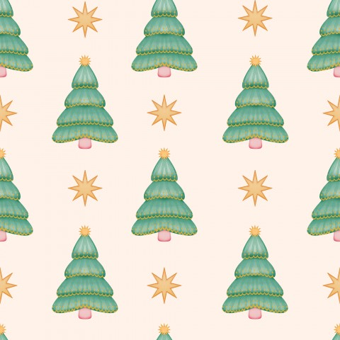 Rib Jersey Christmas trees and stars