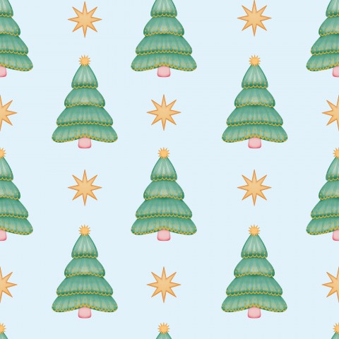 Muslin Christmas trees and stars