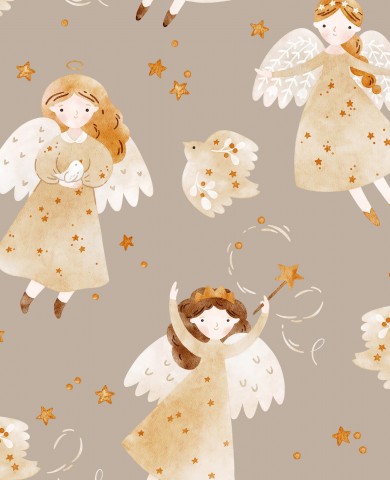 Weihnachtszauber für Ihren Baum - beige Canvas-Stoff in Meterware, ideal zum nähen von Engeln und Weihnachtstextilien.