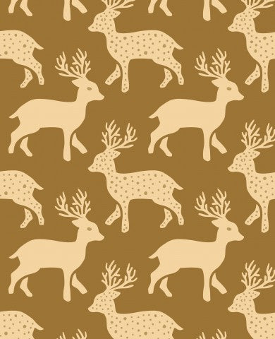 Satin cotton deer on brown background