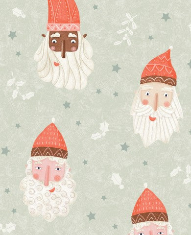 Waterproof fabric Santa Claus and snowflakes