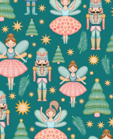 Weihnachtsnussknacker in Canvas-Baumwolle: Feinste Details und magische Atmosphäre. Baumwollen-Canvas-Stoff für Ihre speziellen Weihnachtsfiguren - Meterware z