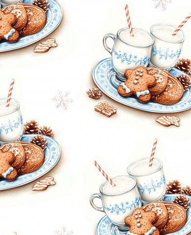 Muslin Christmas cookies and milk