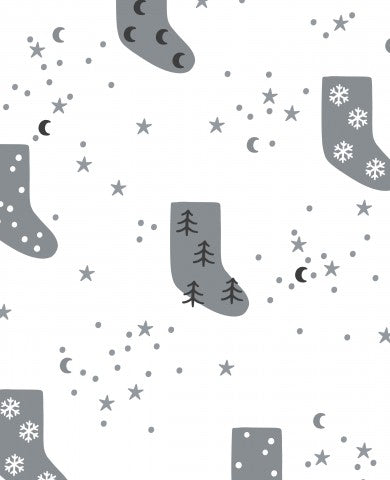 Satin cotton Christmas socks and stars