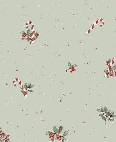 SoftShell a Christmas pattern with candy canes and holly leaves