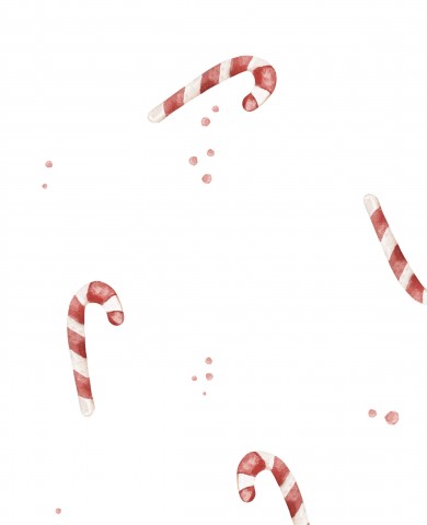 French Terry watercolor candy canes on white background
