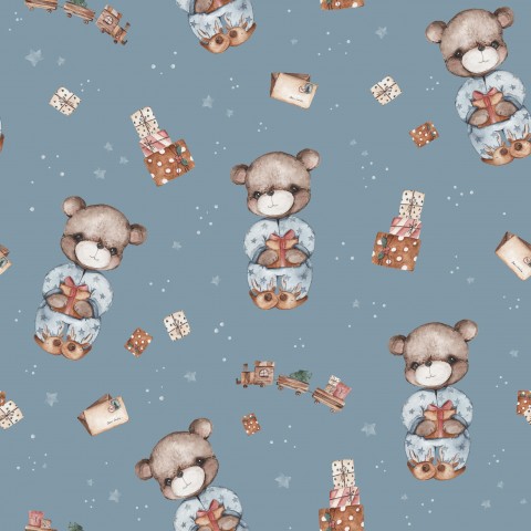 Jersey Teddybären auf blauem Hintergrund