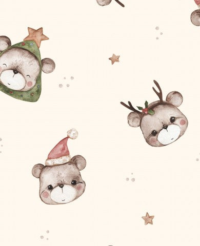 Wasserdichter Stoff Teddybären und Weihnachtsbaum