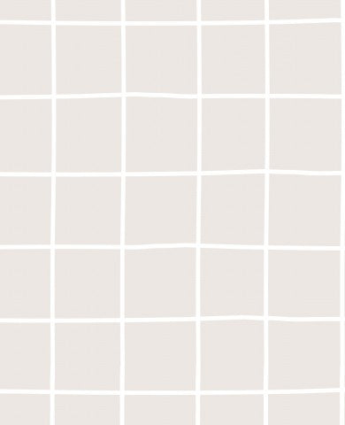Satin cotton a white-beige background with a grid pattern