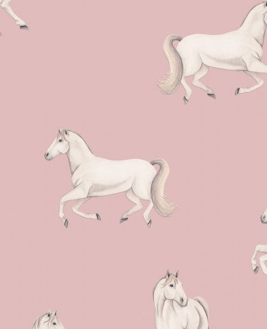 SoftShell a pattern of running horses on a pink background