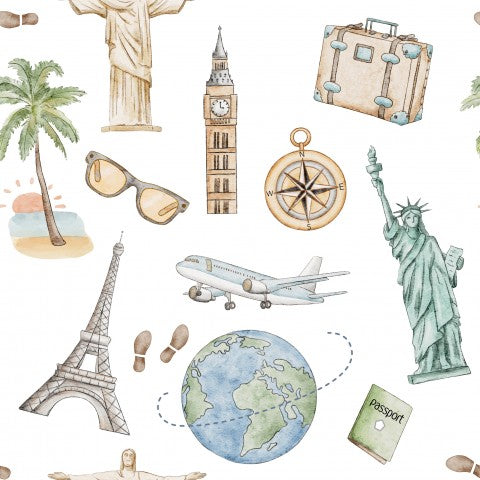 SoftShell travel objects in watercolor