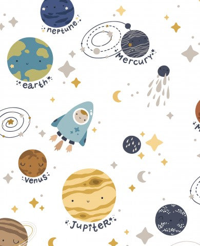 Erleben Sie den Himmel auf Erden mit unserem Canvas Baumwolle Weltraumabenteuer Weiß! Hohe Qualität, weicher Touch und ideal für Ihre nächste Kreation - 100% B