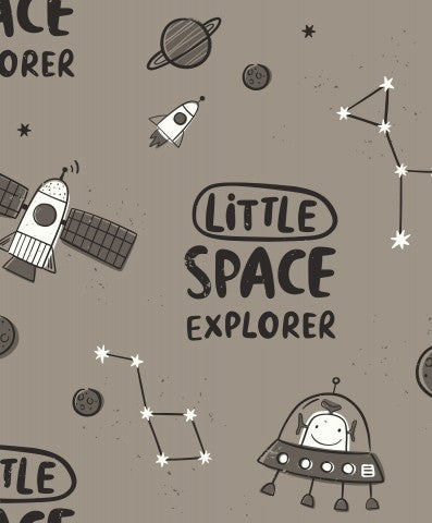 Waterproof fabric pattern of a little space explorer
