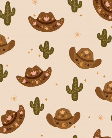 French Terry Cowboyhüten und Kakteen