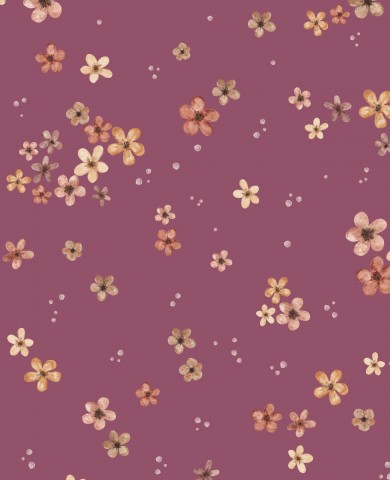 French Terry a floral pattern on a purple background