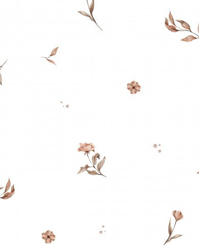 Muslinblommor på en vit bakgrund