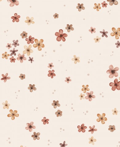Satin cotton flowers on beige background