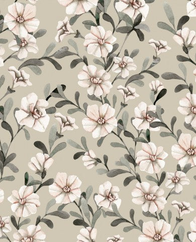 Jersey floral pattern with flowers