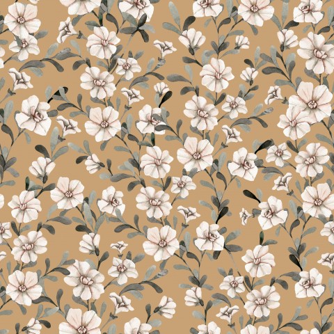 SoftShell a floral pattern on a light brown background