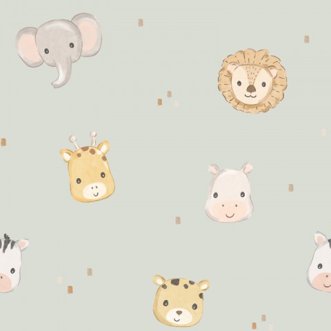 Entdecken Sie das Abenteuer auf Canvas Baumwolle mit Wild Safari 1 Mint! Natürlich, weich und ideal für Ihre nächste Projektion. Baumwoll-Stoff-Meterware zum N