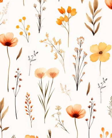 Rib Jersey Aquarellblumen