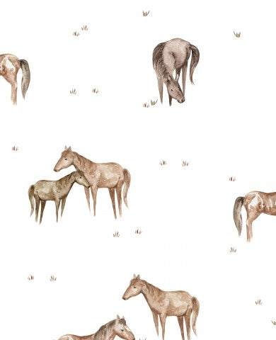 SoftShell pattern of horses on a white background