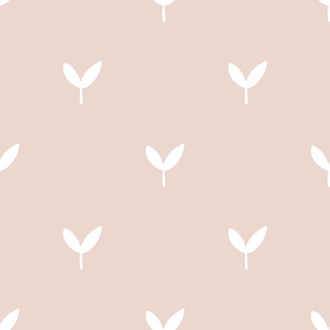 Jersey white leaves on pink background