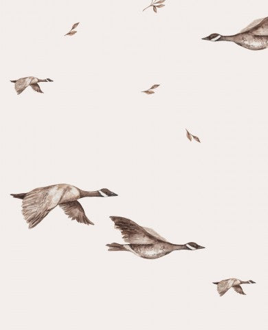 Satin Baumwolle einen Schwarm Gänse, die am Himmel fliegen