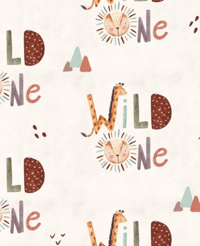 Vandtætte giraffer i stof og ordene "Wild One"