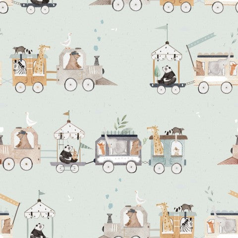 Muslin animals in a train