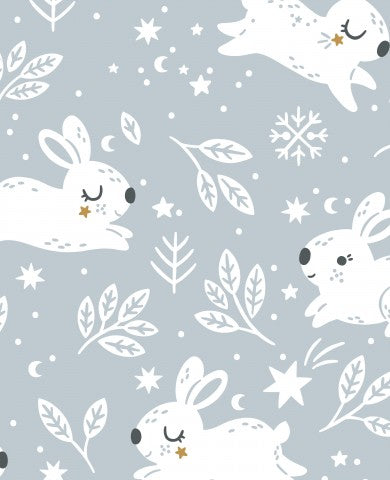 Winterkaninchen-Design auf Canvas-Baumwolle: Sofort verfügbar! Nähen Sie sich ein wunderschönes Winter-Märchen mit diesem weichen, warmen und dauerhaften Stoff