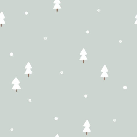 Scopri il tessuto invernale perfetto per le tue creazioni uniche: Canvas Cotton Winter Forest. Cotone di alta qualità, morbido ed elastico, in grigio.